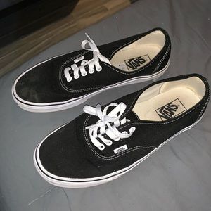 black and white Vans